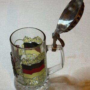 🇩🇪 Deutschland German Beer Stein – Pewter Eagle Medallion • Never Used 🇩🇪